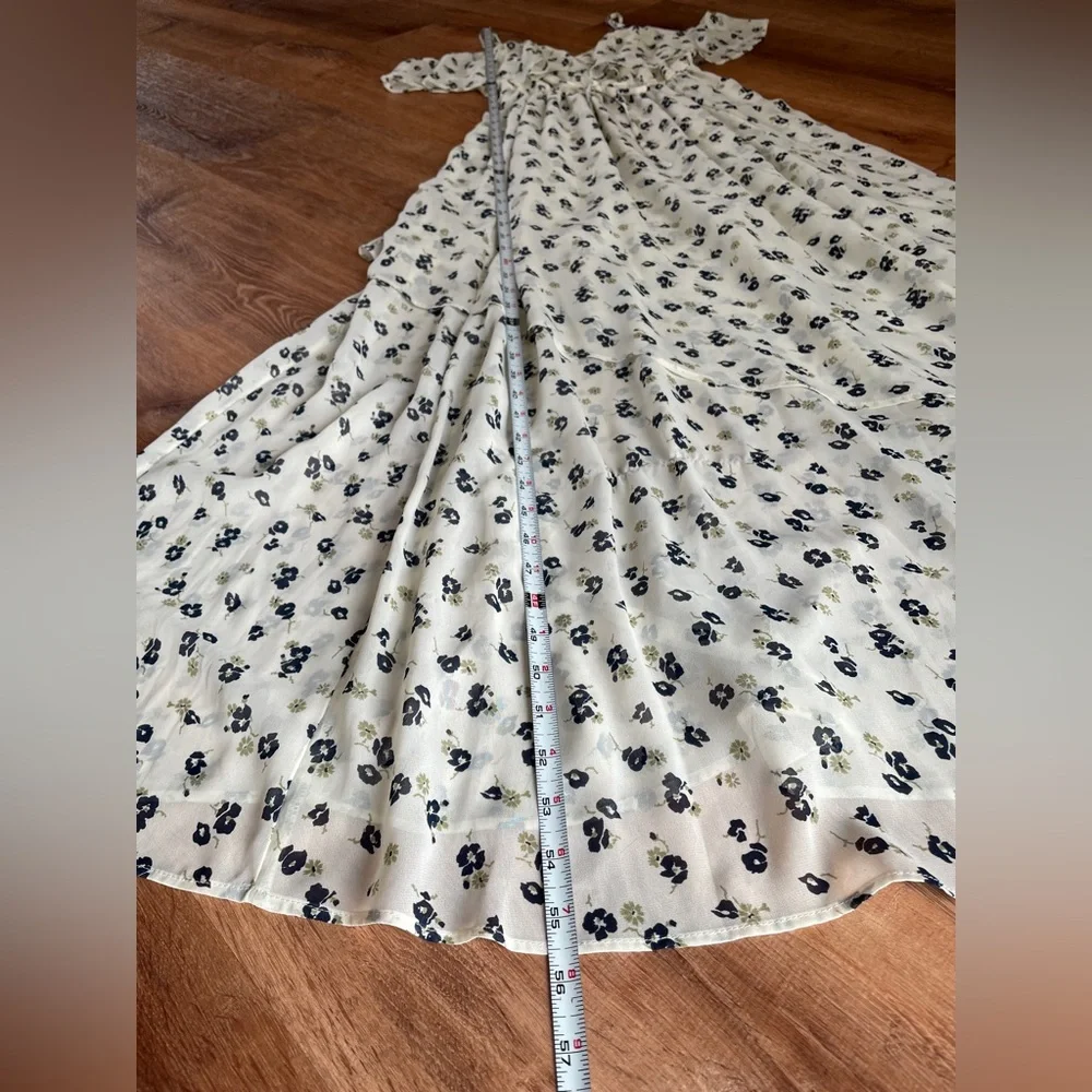 Abercrombie‎ & Fitch Womens Floral Maxi Dress XS Flutter Sleeve Garden Party A+F